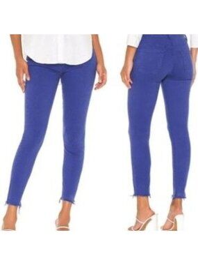 Mother The Stunner Ankle Fray Skinny Jeans Play Date Size 26  Mazerine Blue NWT